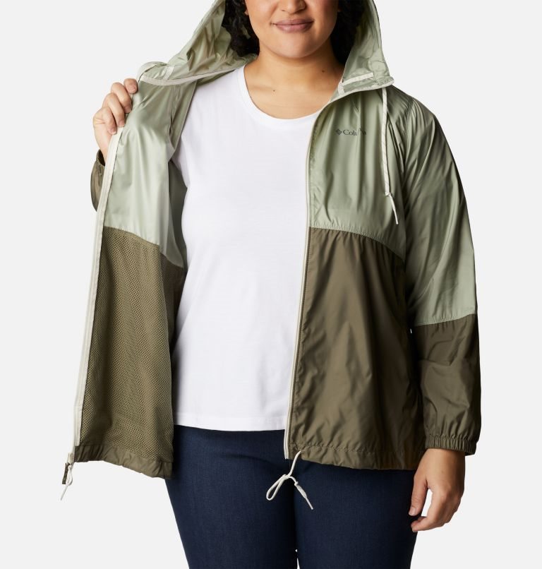Women's Columbia Flash Forward Windbreaker Jackets Olive | Plus Size CA-QL60A